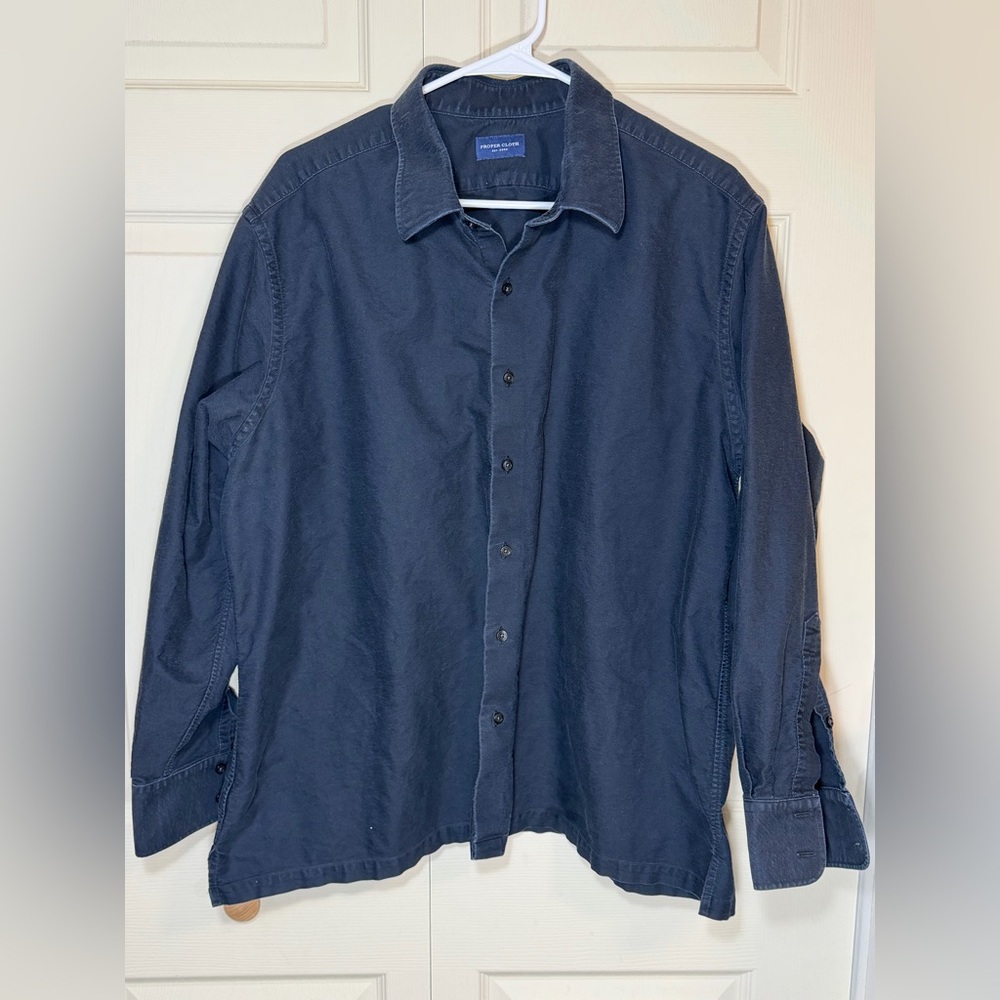 Proper Cloth men’s XXL black Oxford   Button-Up Shirt